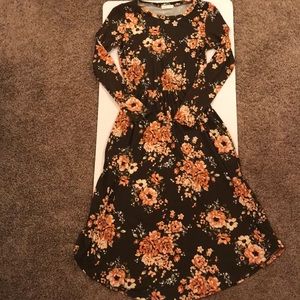Calf length floral dress